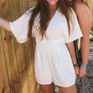 Missguided White Tie Romper